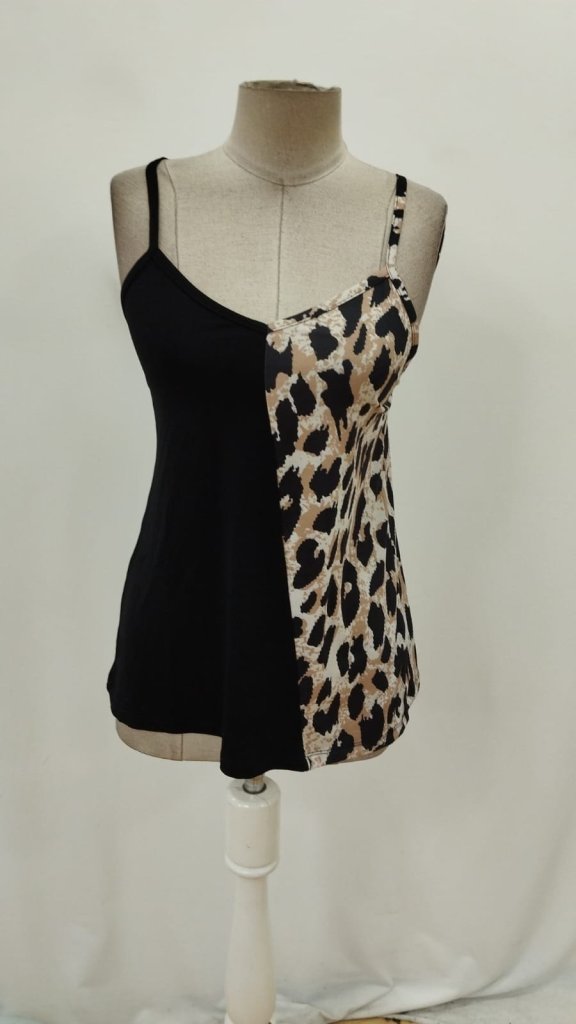 Black Casual Sexy Blouse With Animal Print