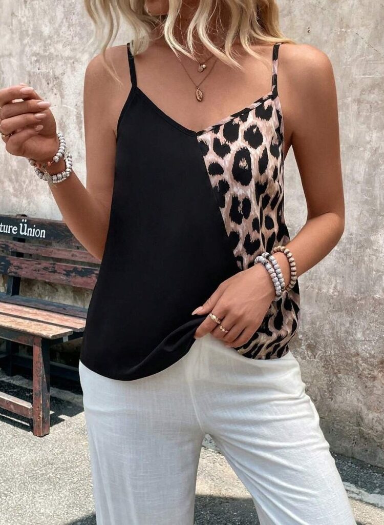 Black Casual Sexy Blouse With Animal Print - Brand: Janes - Women & Kids, Baby Clothes Wholesale - Globality Store