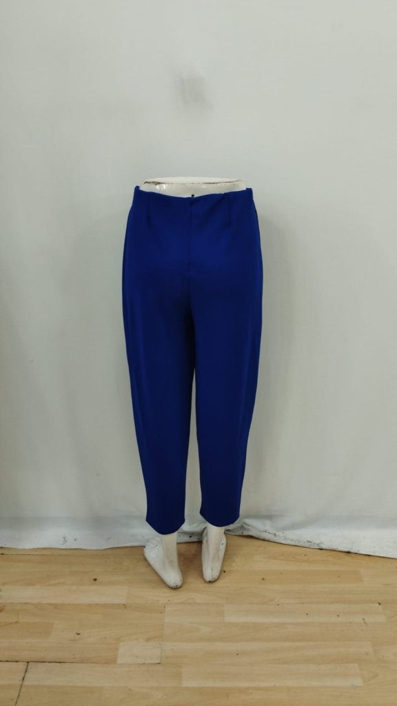 Blue High Waist Tapered Cropped Pants