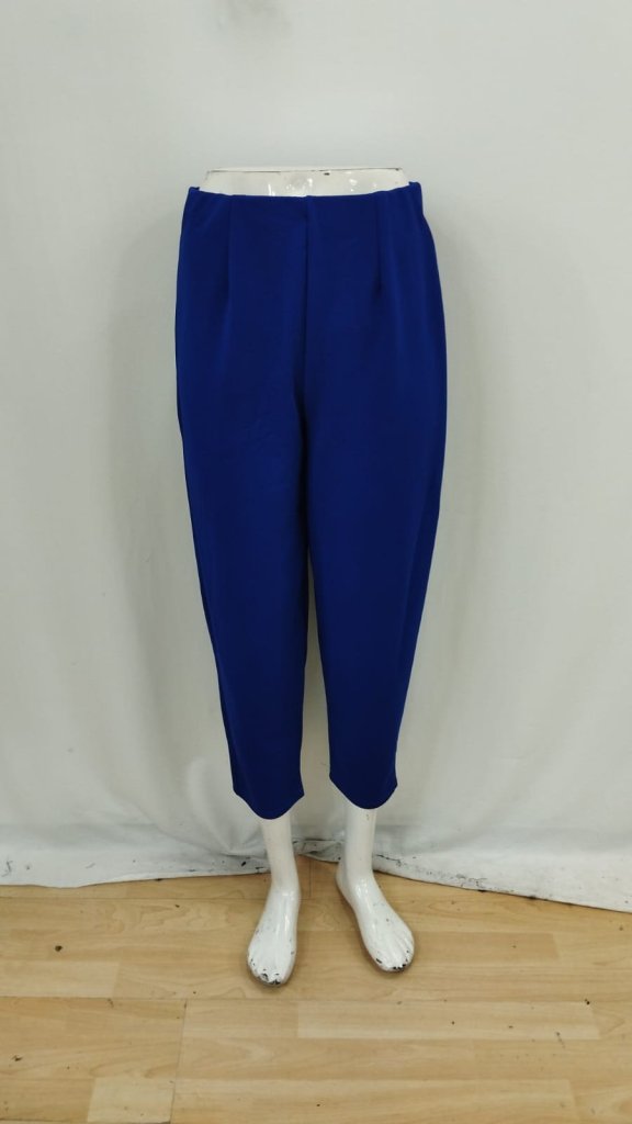Blue High Waist Tapered Cropped Pants
