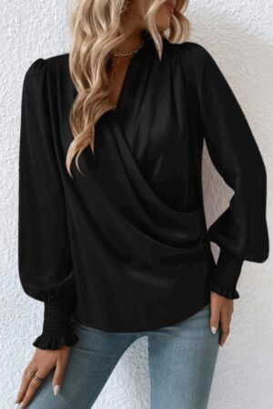 Elegant Black Blouse With Bishop Sleeves - Brand: Janes - Women & Kids, Baby Clothes Wholesale - Globality Store
