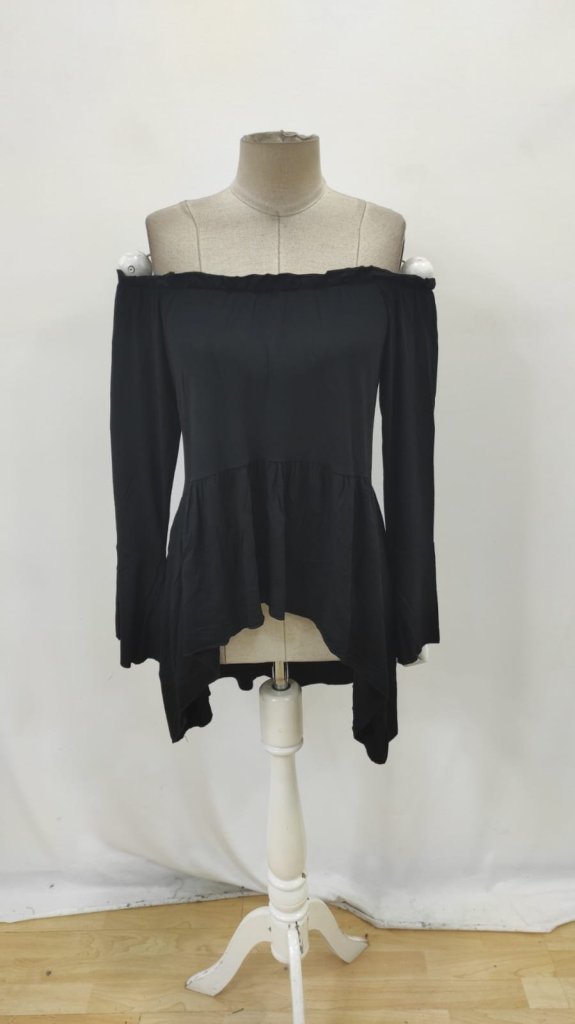 Blouse With Bell Sleeves And Off Shoulder Neck