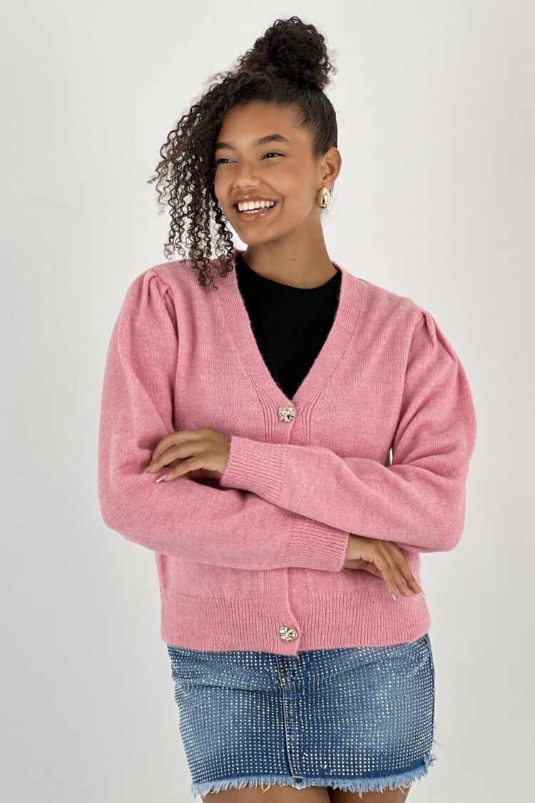 Pink Casual Cute Preppy Vintage Elegant Retro Cardigan