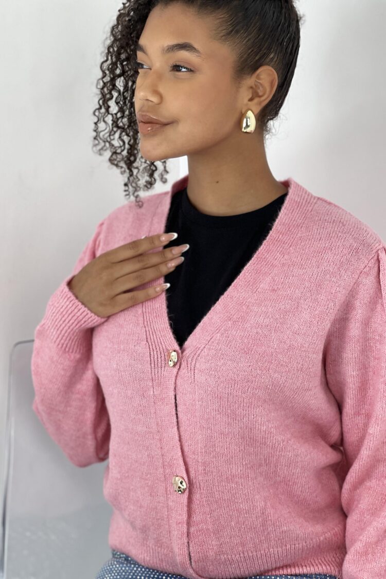 Pink Casual Cute Preppy Vintage Elegant Retro Cardigan