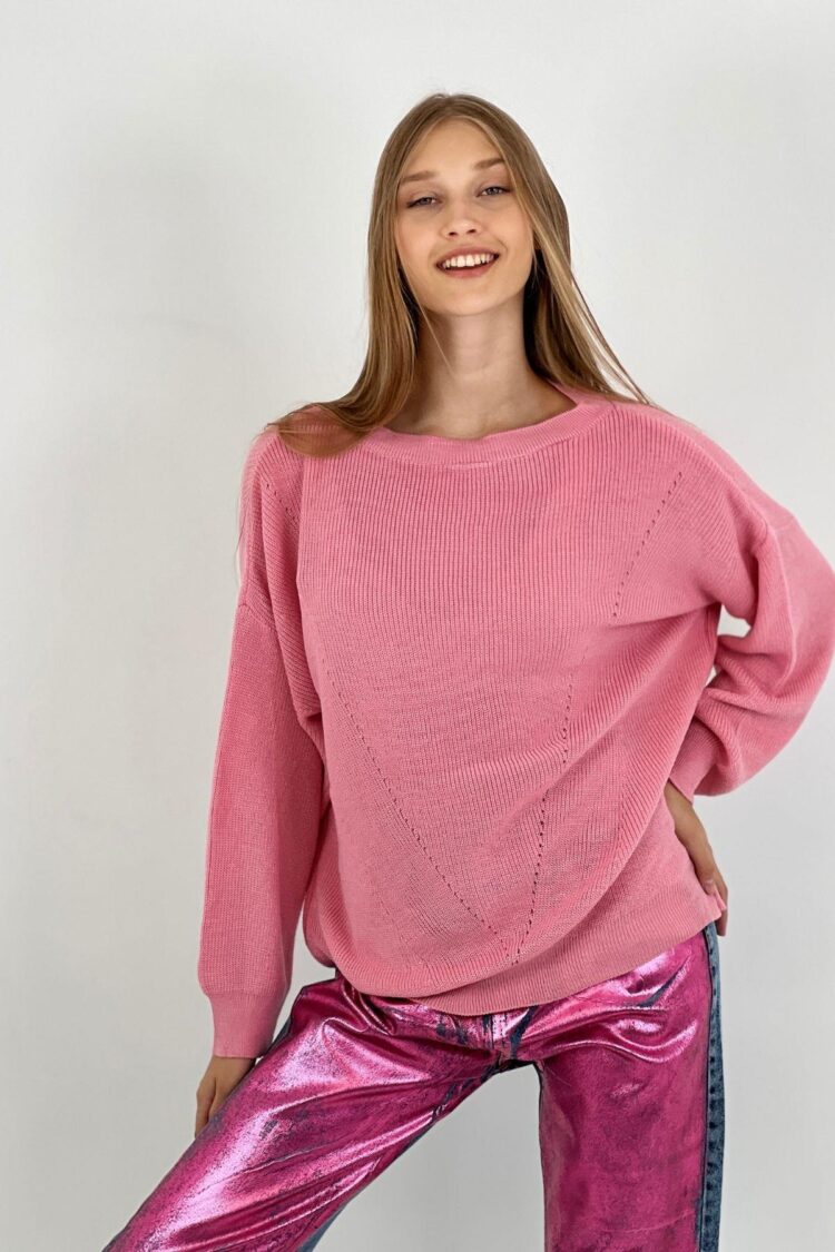 Sweater Oversized Fit Long Sleeve Round Neck - Brand: MISS POEM - Women & Kids, Baby Clothes Wholesale - Globality Store
