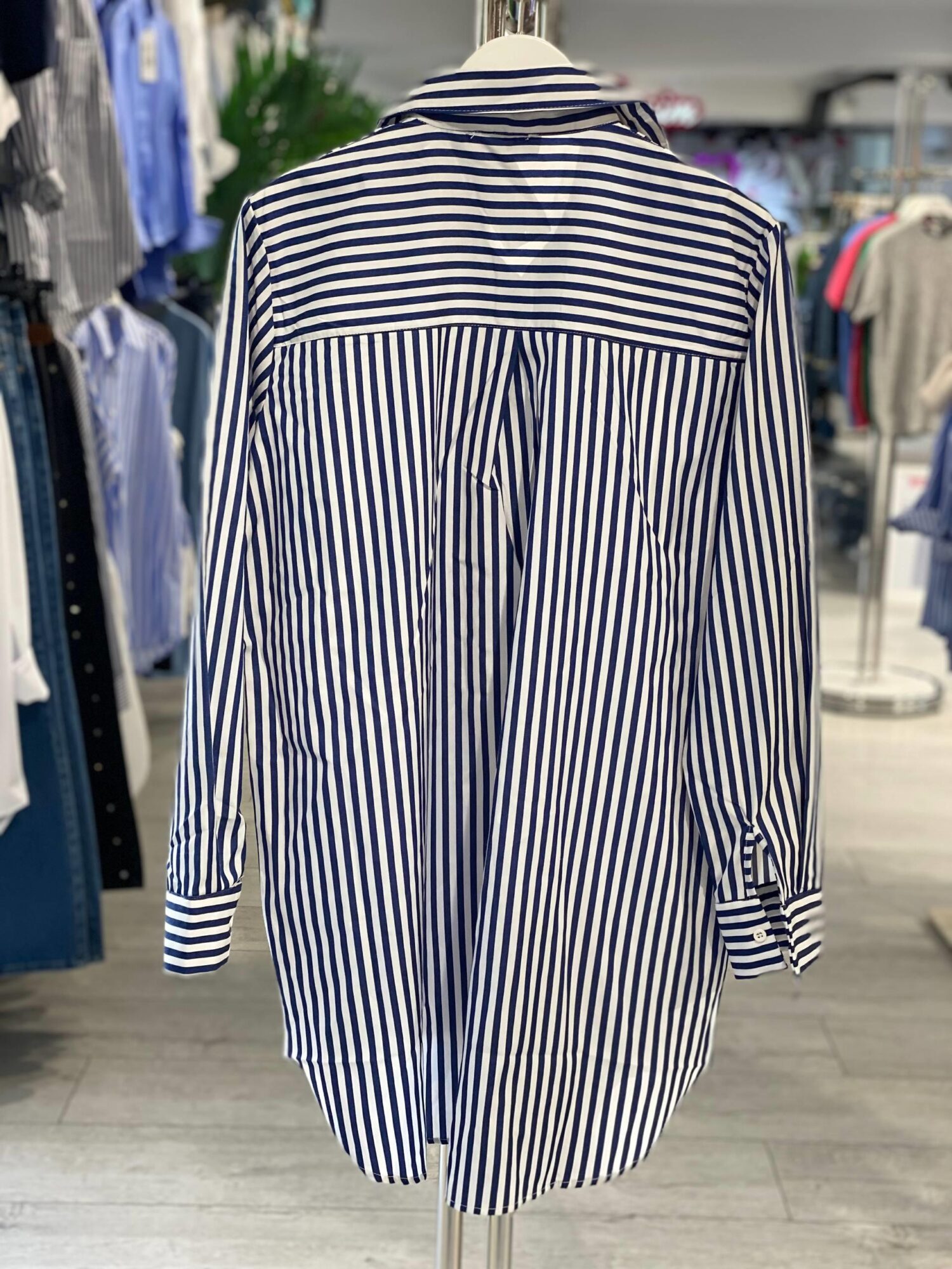 Navy Blue Casual Elegant Shirt With Notched Neck - Brand: MISS POEM - Women & Kids, Baby Clothes Wholesale - Globality Store