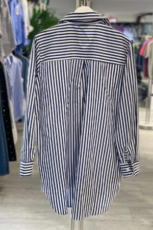Navy Blue Casual Elegant Shirt With Notched Neck - Brand: MISS POEM - Women & Kids, Baby Clothes Wholesale - Globality Store