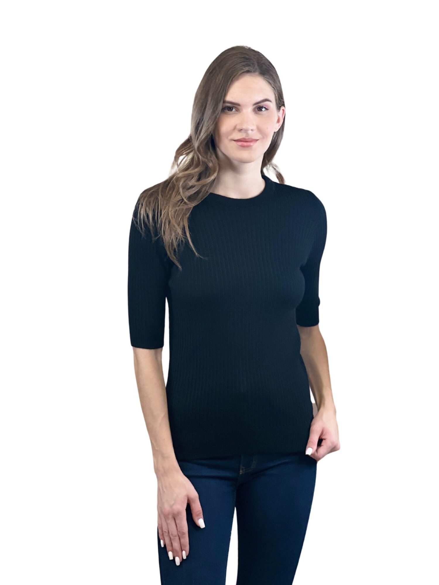 Fitted Sweater With Half Sleeves - Brand: MISS POEM - Women & Kids, Baby Clothes Wholesale - Globality Store