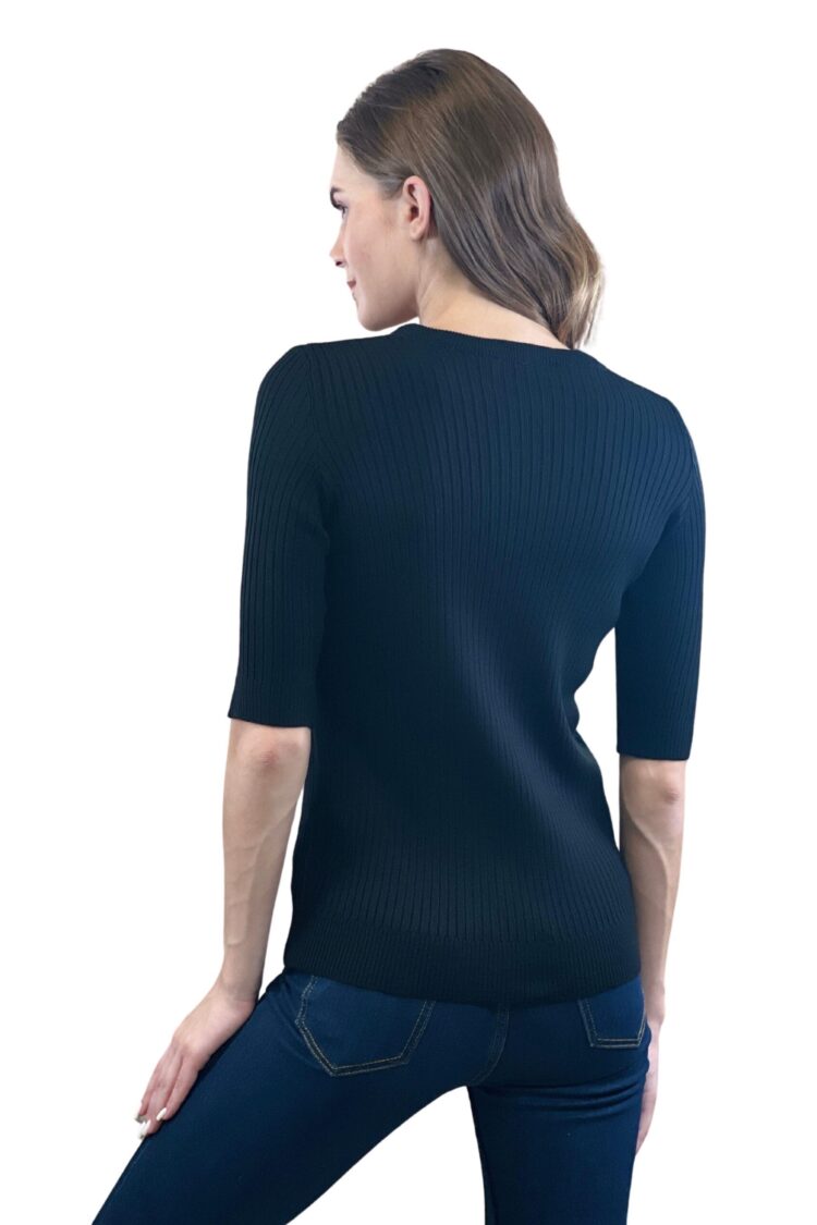 Fitted Sweater With Half Sleeves