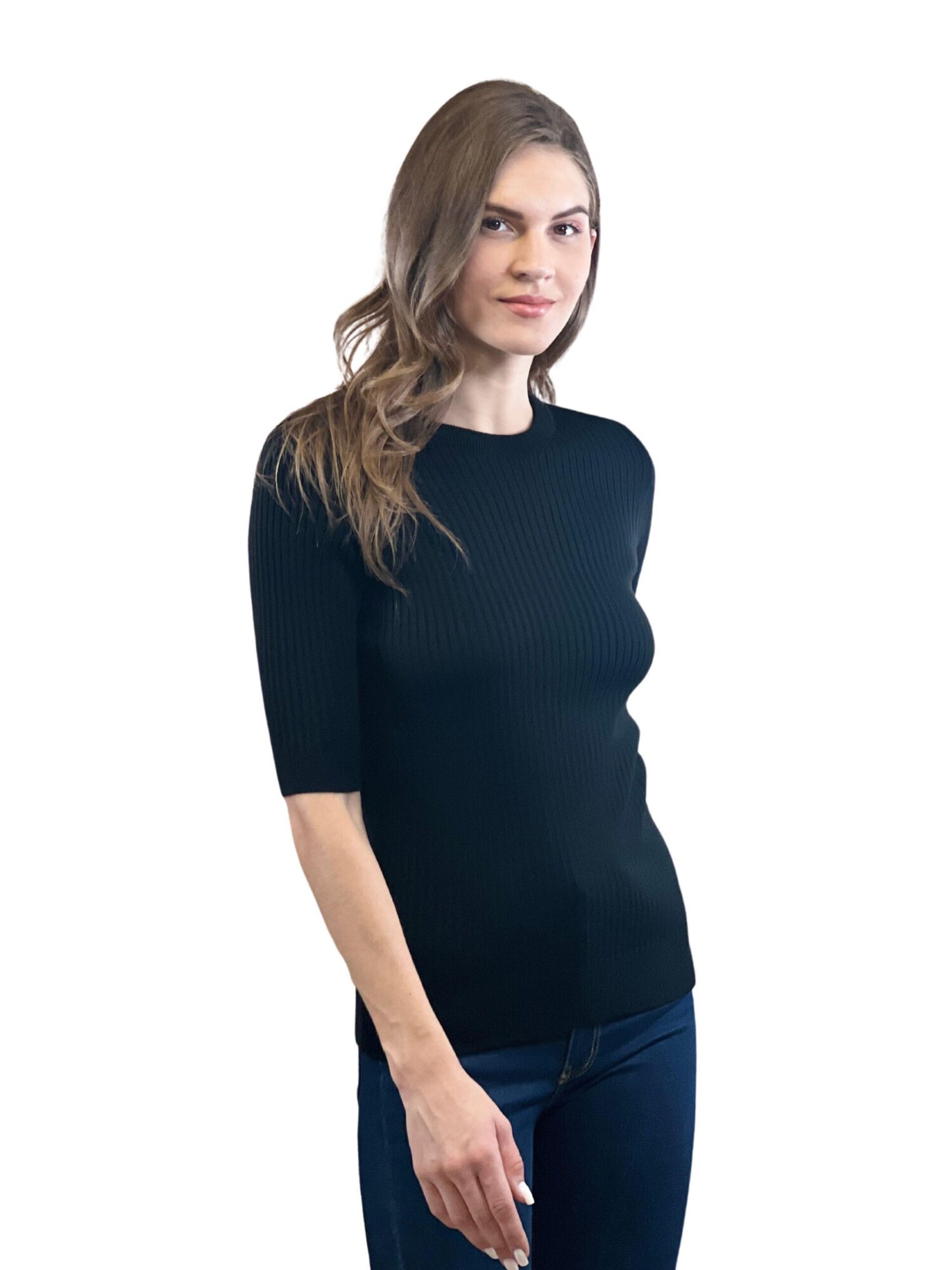 Fitted Sweater With Half Sleeves - Brand: MISS POEM - Women & Kids, Baby Clothes Wholesale - Globality Store