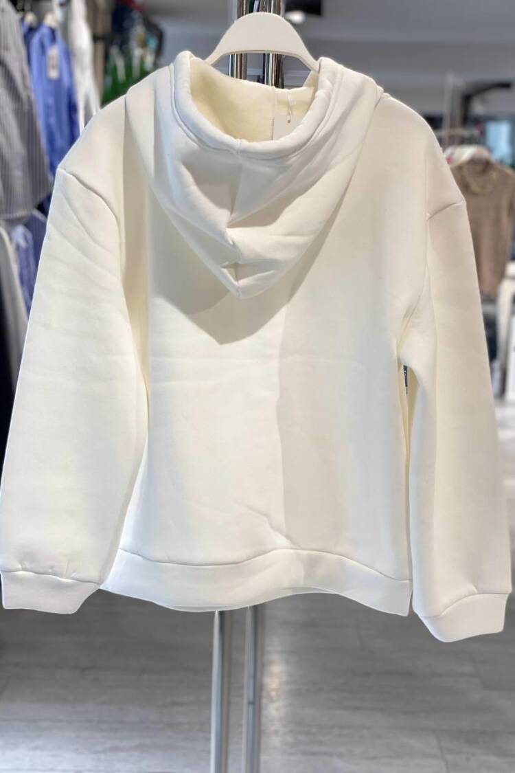 White Sweatshirt Oversized Hooded Casual Streetwear