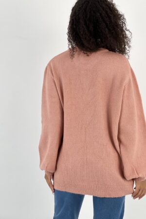 Pink Oversized Fit Sweater With Round Neck - Brand: MISS POEM - Women & Kids, Baby Clothes Wholesale - Globality Store