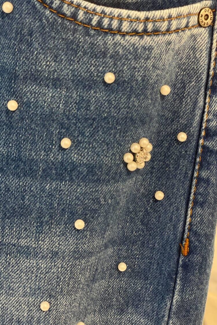 Blue Mom Jeans Wide Leg High Waist Buttoned