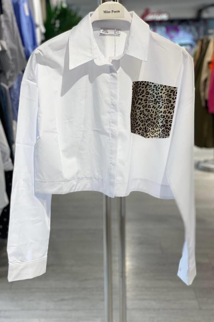 Casual Leopard Print Crop Shirt - Brand: MISS POEM - Women & Kids, Baby Clothes Wholesale - Globality Store