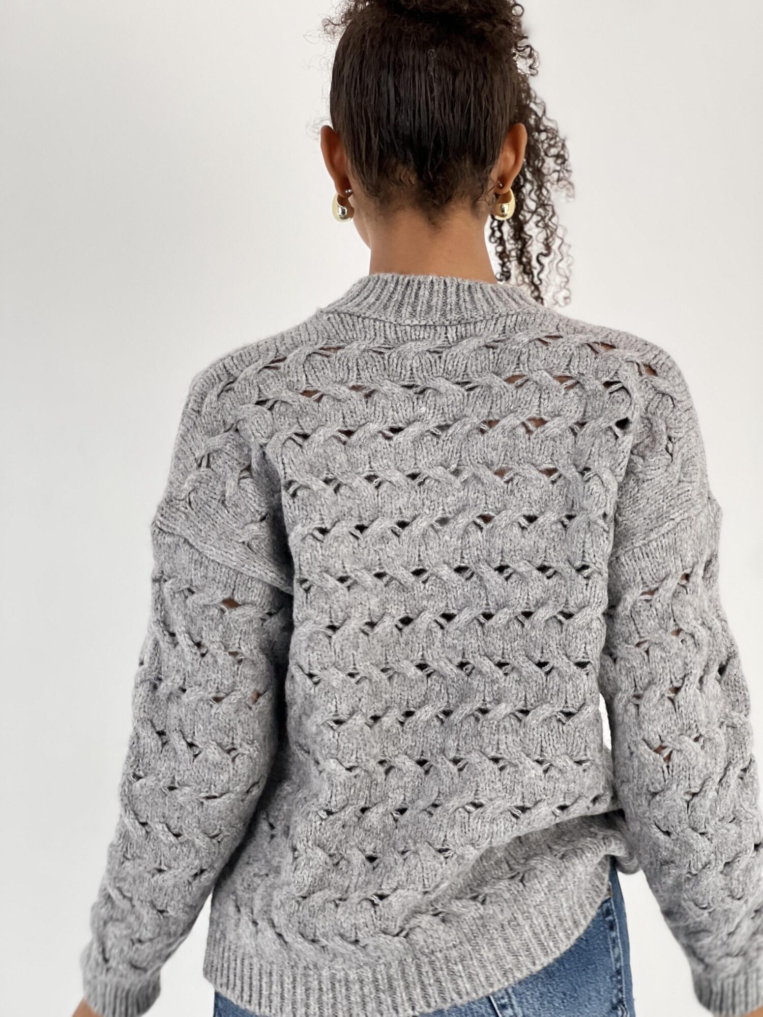 Grey Sweater Casual Vintage Elegant Retro Style - Brand: MISS POEM - Women & Kids, Baby Clothes Wholesale - Globality Store