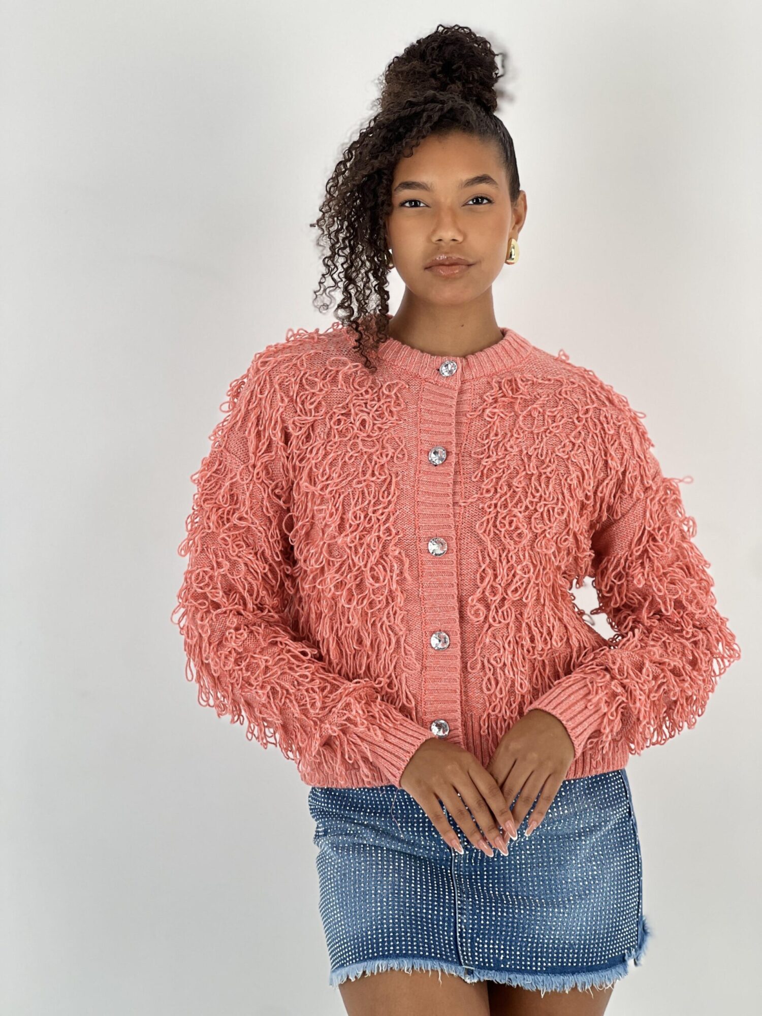 Pink Cardigan Casual Cute Streetwear - Brand: MISS POEM - Women & Kids, Baby Clothes Wholesale - Globality Store