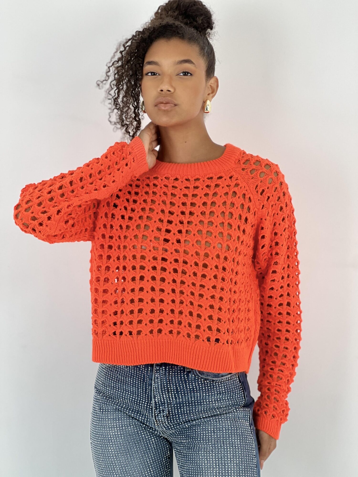 Orange Casual Streetwear Cute Sweater - Brand: MISS POEM - Women & Kids, Baby Clothes Wholesale - Globality Store