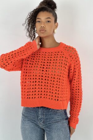 Orange Casual Streetwear Cute Sweater - Brand: MISS POEM - Women & Kids, Baby Clothes Wholesale - Globality Store