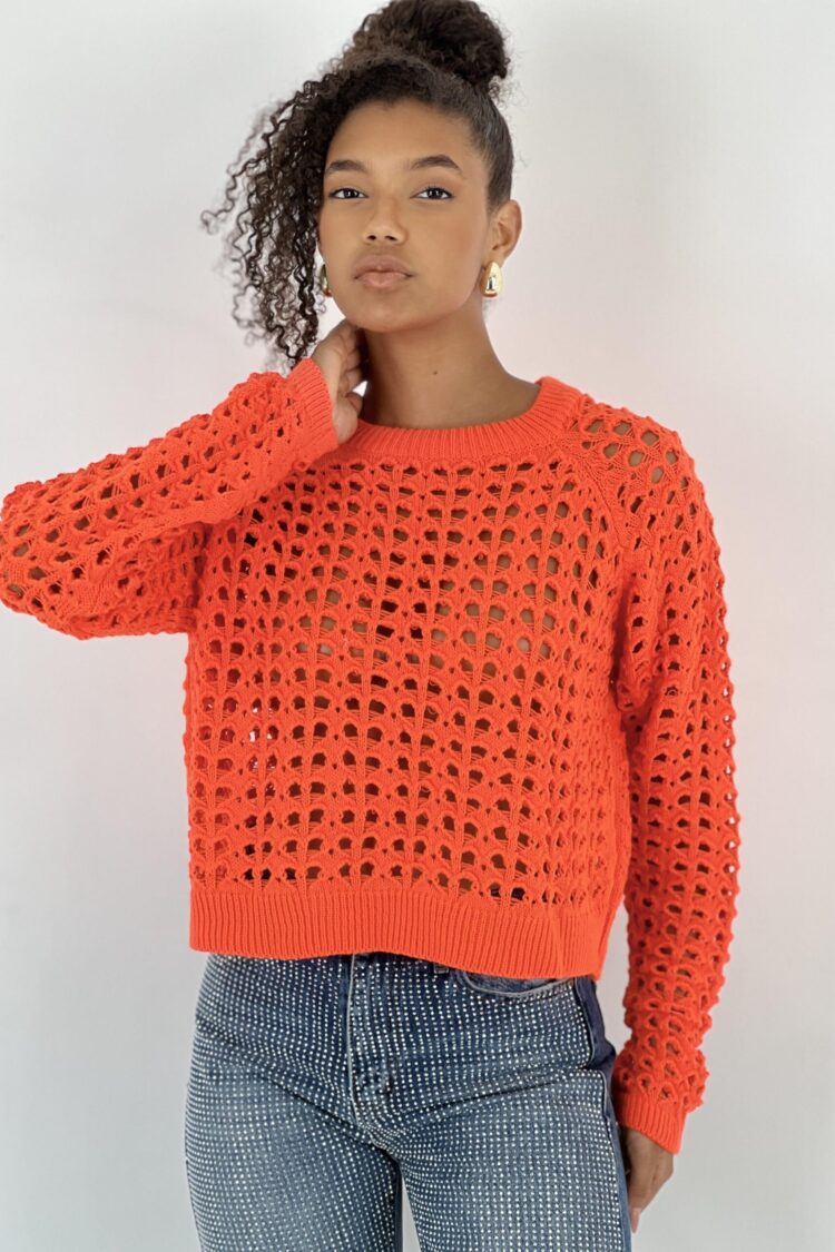 Orange Casual Streetwear Cute Sweater - Brand: MISS POEM - Women & Kids, Baby Clothes Wholesale - Globality Store