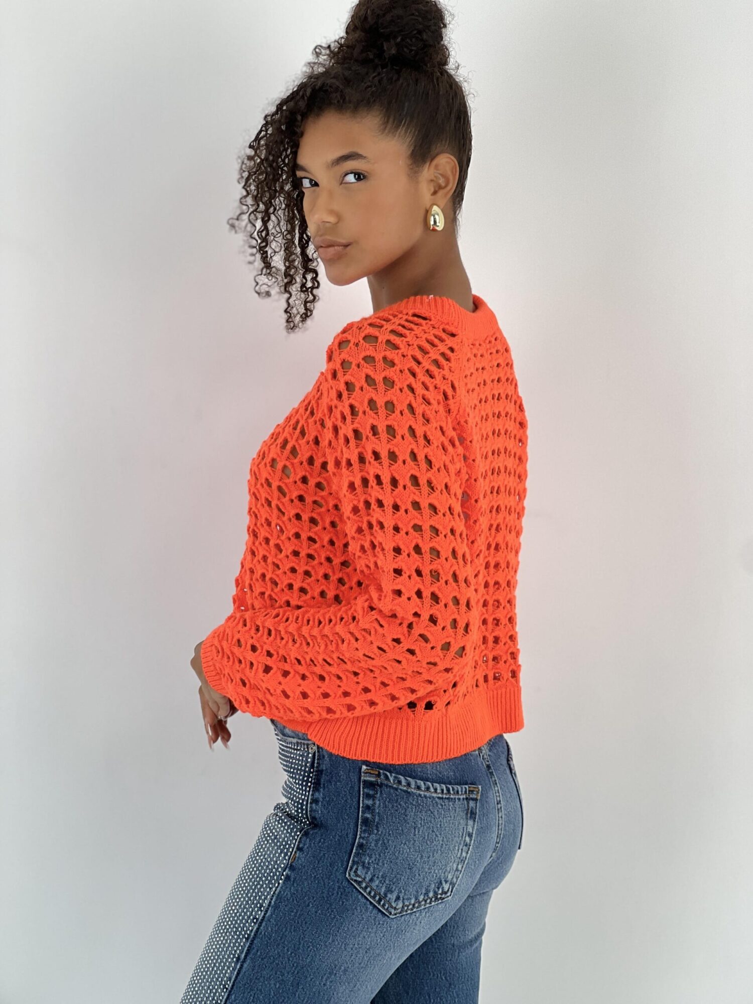 Orange Casual Streetwear Cute Sweater - Brand: MISS POEM - Women & Kids, Baby Clothes Wholesale - Globality Store