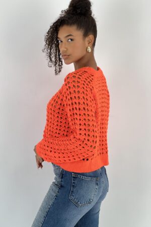Orange Casual Streetwear Cute Sweater - Brand: MISS POEM - Women & Kids, Baby Clothes Wholesale - Globality Store