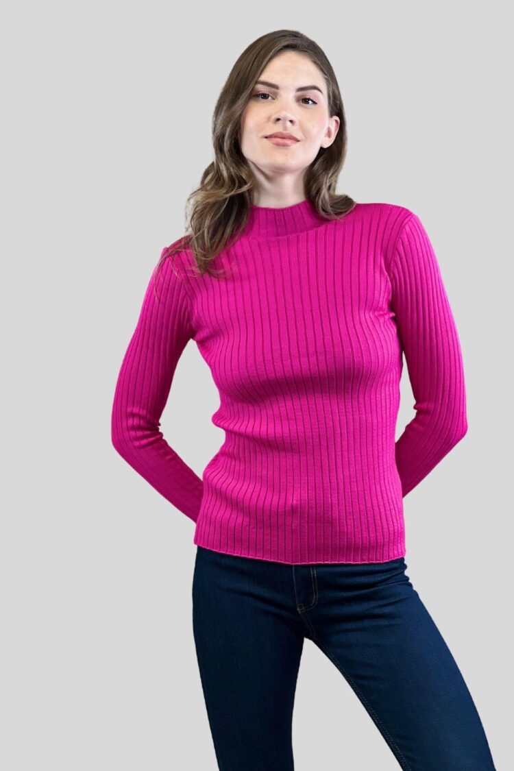 Sweater Slim Fit Striped High Neck Long Sleeve - Brand: MISS POEM - Women & Kids, Baby Clothes Wholesale - Globality Store