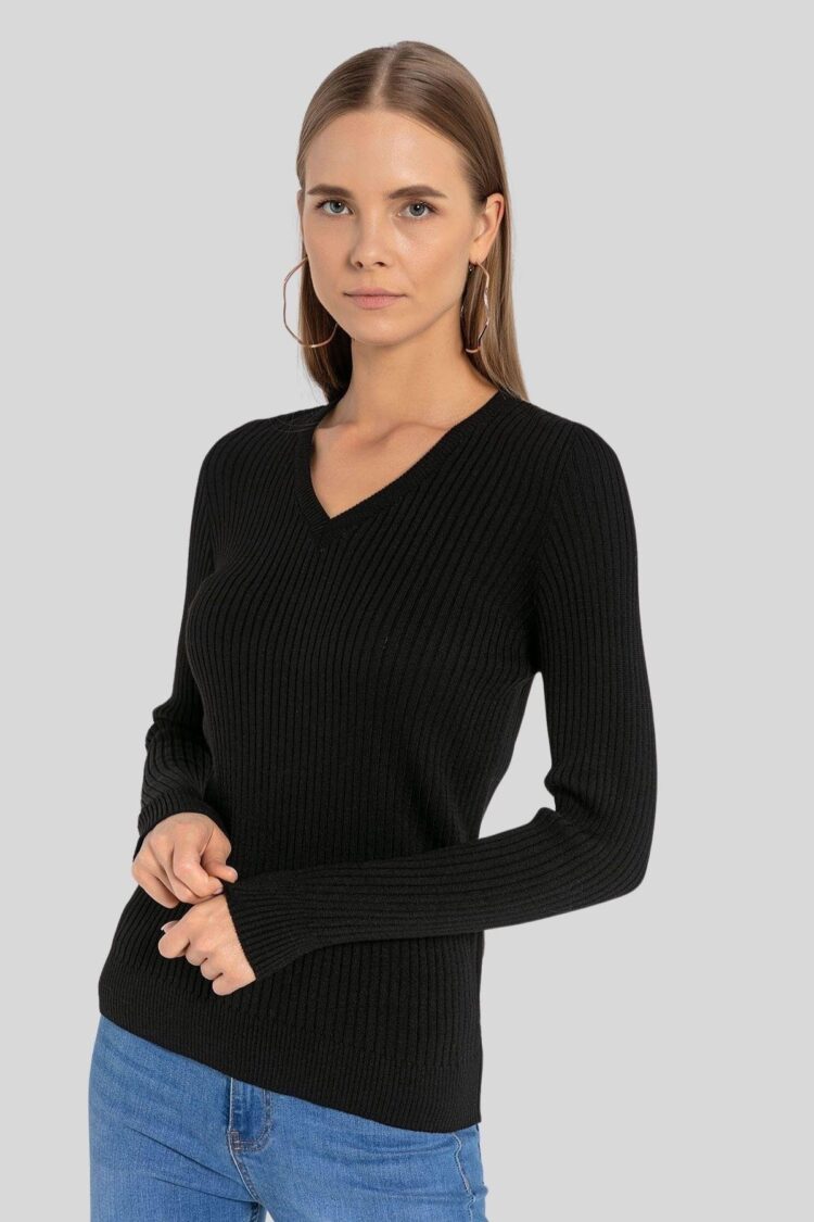 Sweater Slim Fit V-Neck Long Sleeve