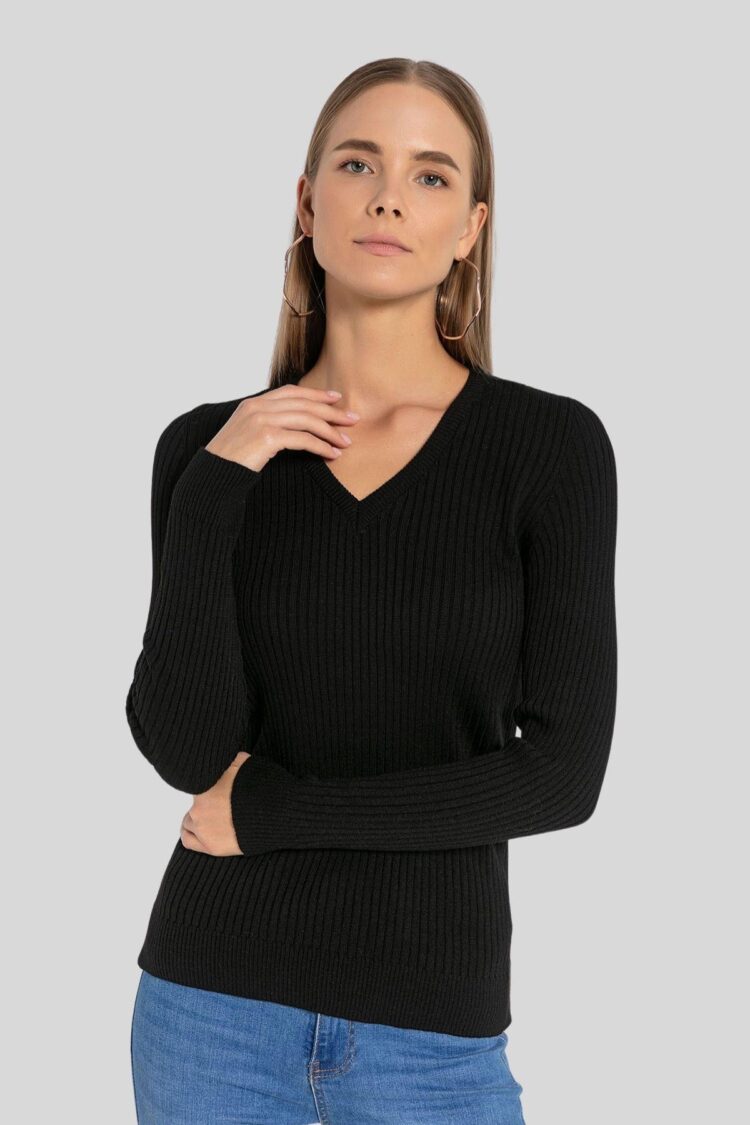 Sweater Slim Fit V-Neck Long Sleeve