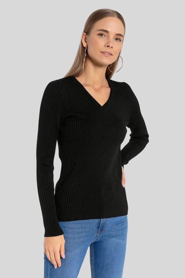 Sweater Slim Fit V-Neck Long Sleeve
