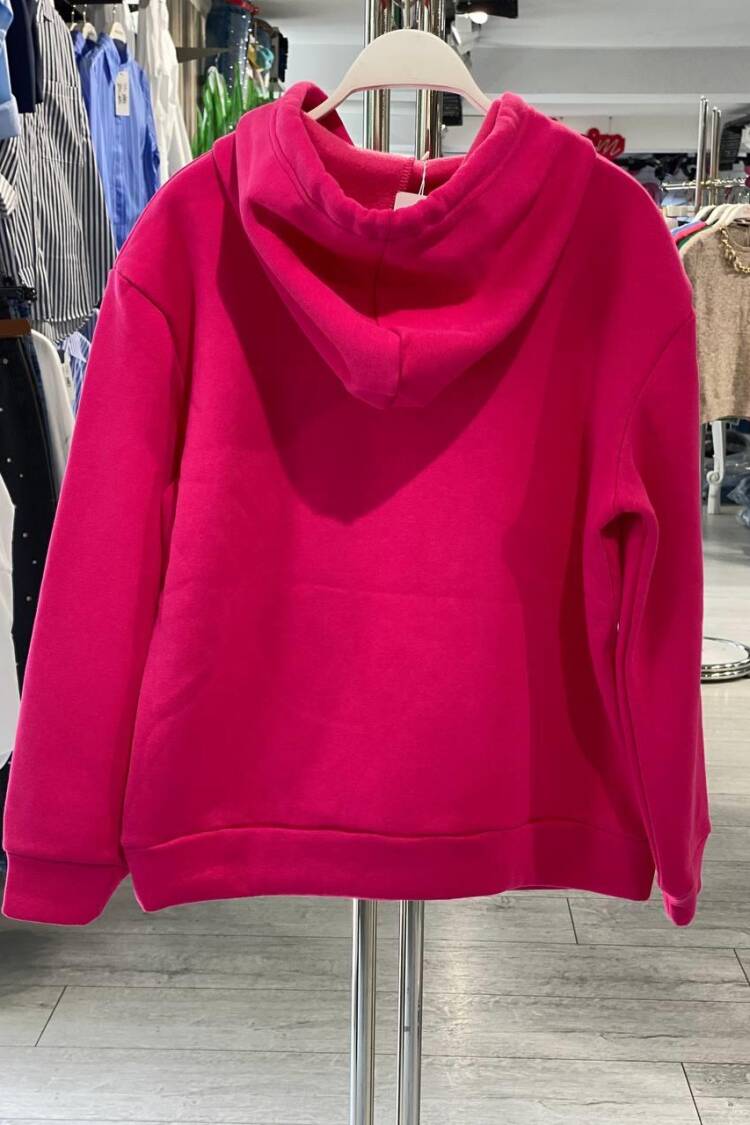 Sweatshirt With Hooded Neck And Long Sleeves