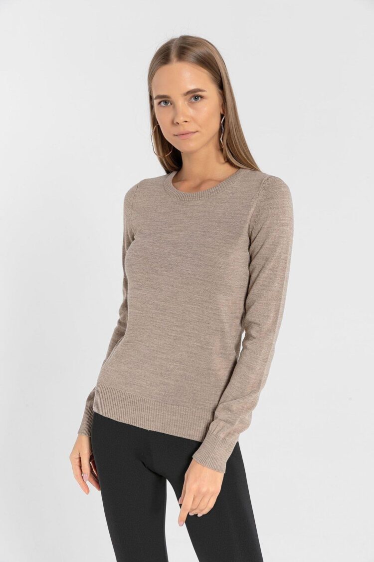 Beige Casual Elegant Preppy Sweater