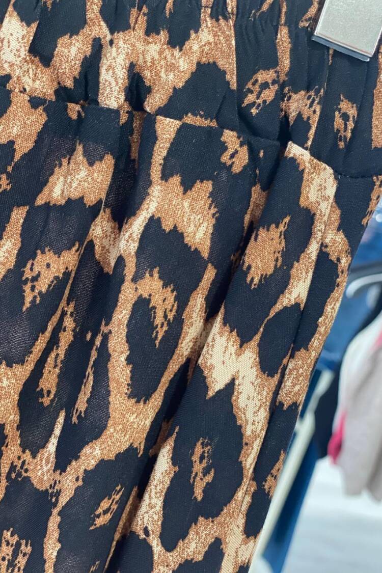 Brown Flared Midi Skirt