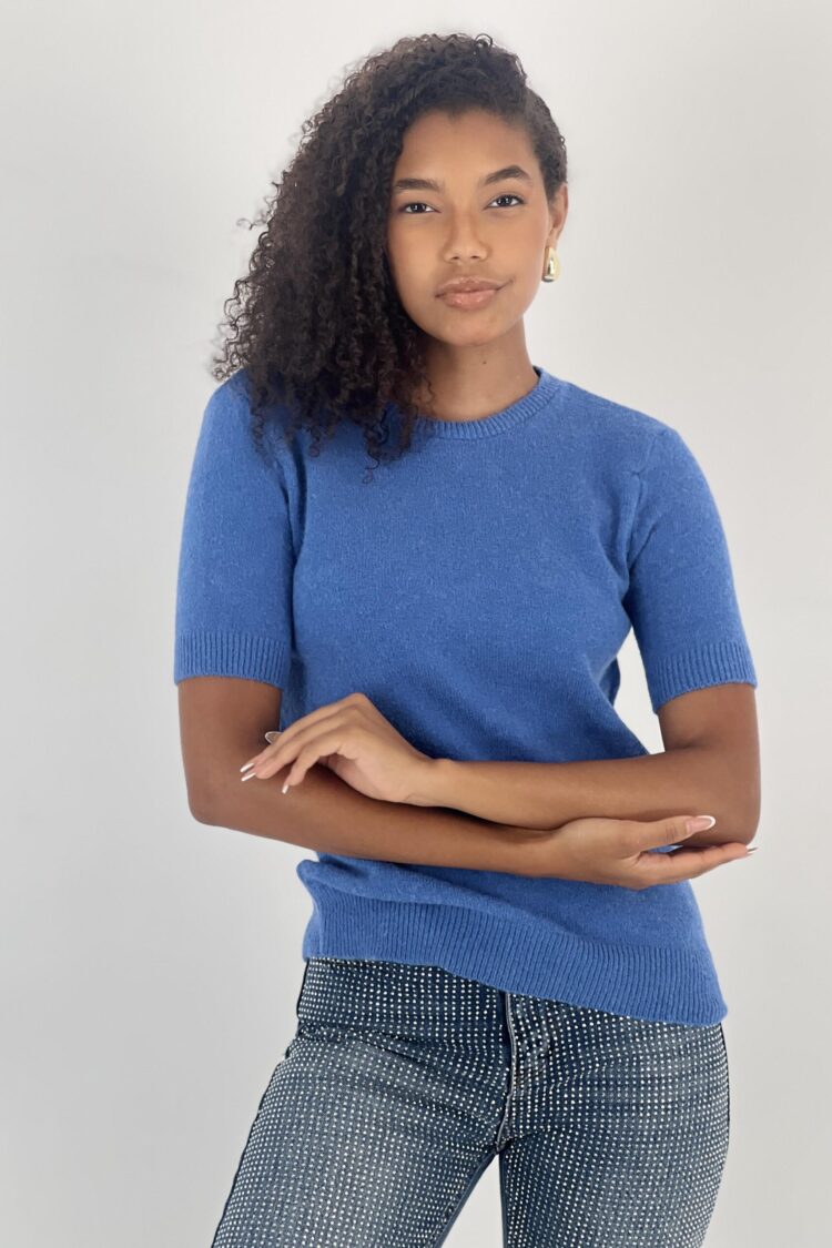 Blue Casual Elegant Tshirt