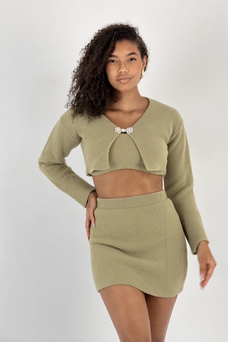 Khaki Casual Sexy Streetwear Elegant Set - Brand: MISS POEM - Women & Kids, Baby Clothes Wholesale - Globality Store