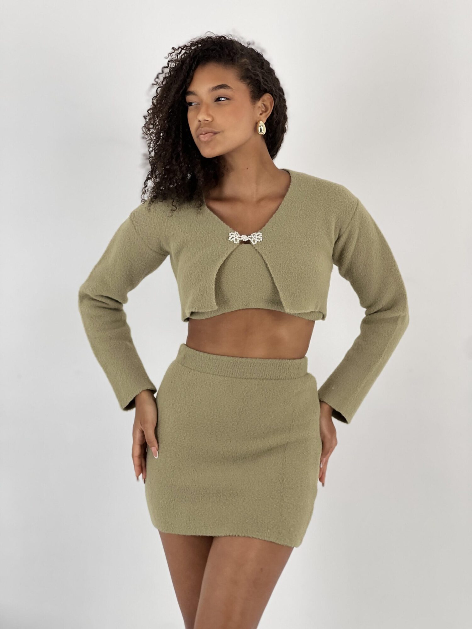 Khaki Casual Sexy Streetwear Elegant Set - Brand: MISS POEM - Women & Kids, Baby Clothes Wholesale - Globality Store