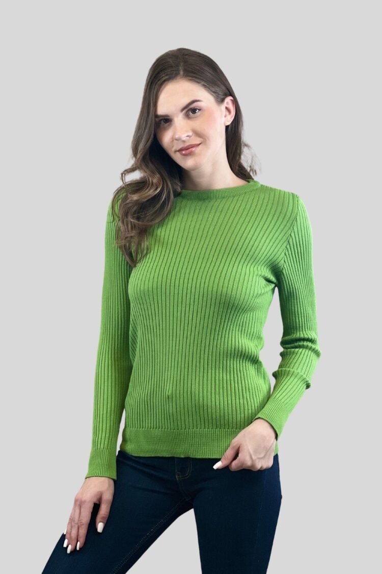 Striped Slim Fit Sweater With Round Neck - Brand: MISS POEM - Women & Kids, Baby Clothes Wholesale - Globality Store