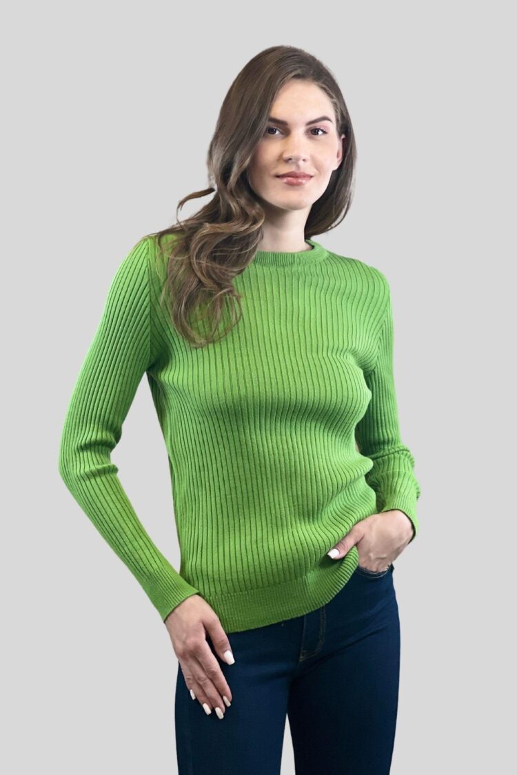 Striped Slim Fit Sweater With Round Neck