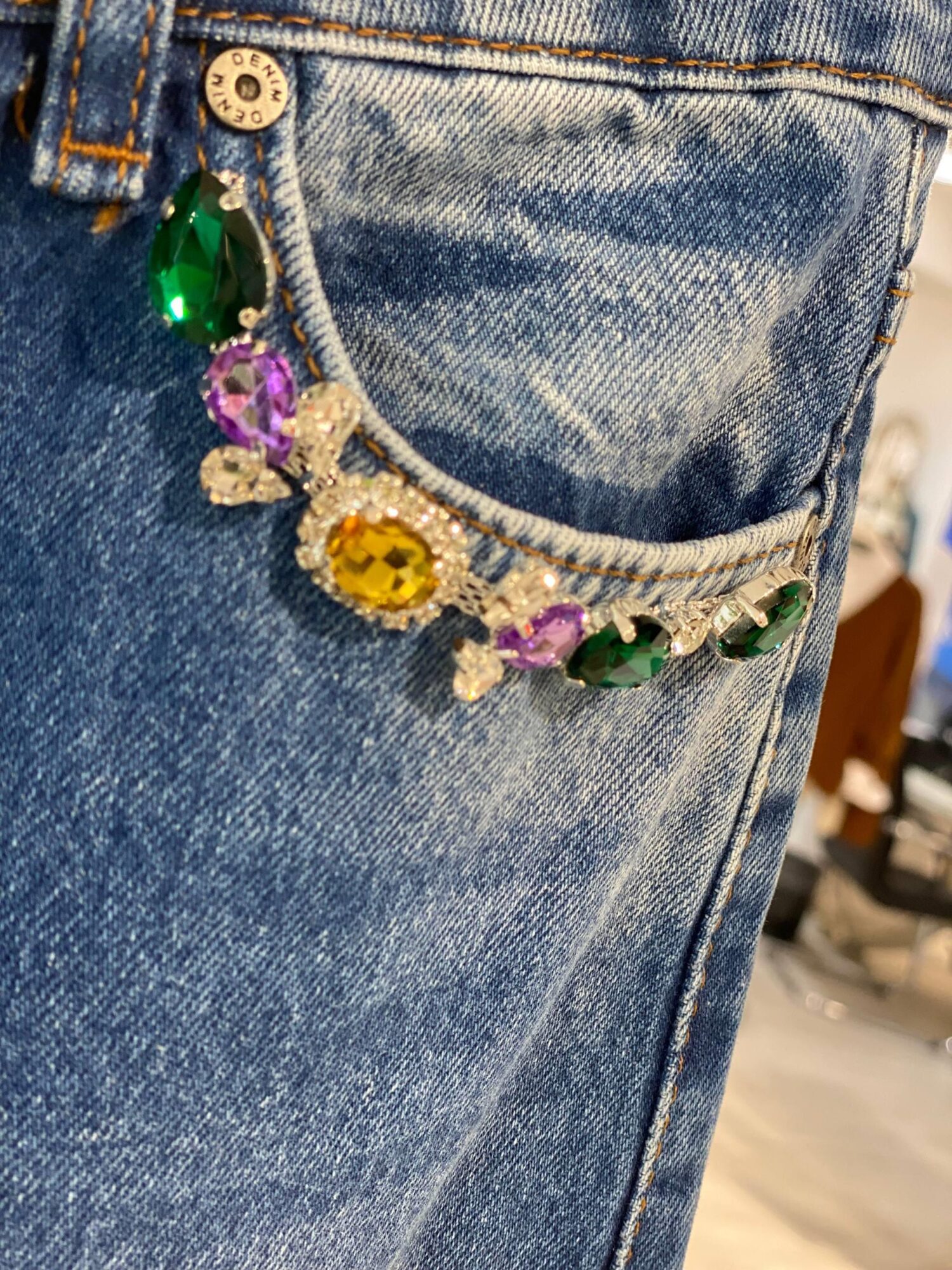 Blue Mom Jeans With Buttoned Closure And Straight Leg - Brand: MISS POEM - Women & Kids, Baby Clothes Wholesale - Globality Store