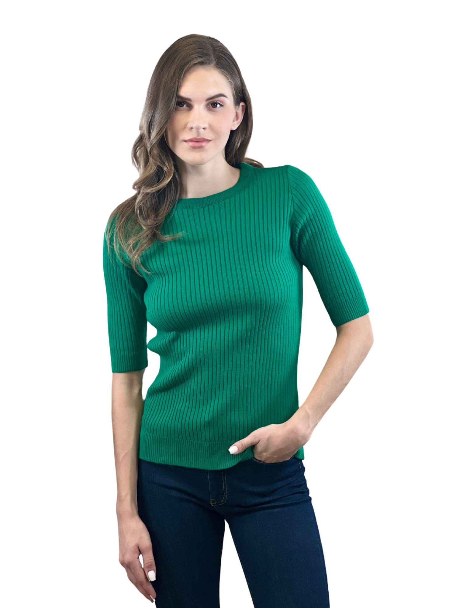 Striped Slim Fit Sweater With Half Sleeves - Brand: MISS POEM - Women & Kids, Baby Clothes Wholesale - Globality Store
