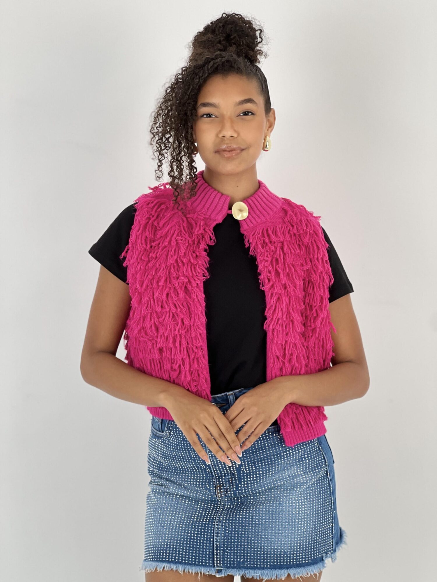 Fuchsia Casual Buttoned Vest Regular Fit - Brand: MISS POEM - Women & Kids, Baby Clothes Wholesale - Globality Store