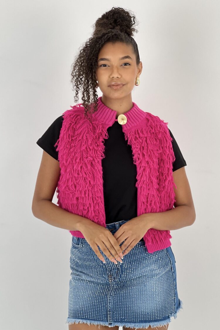 Fuchsia Casual Buttoned Vest Regular Fit - Brand: MISS POEM - Women & Kids, Baby Clothes Wholesale - Globality Store