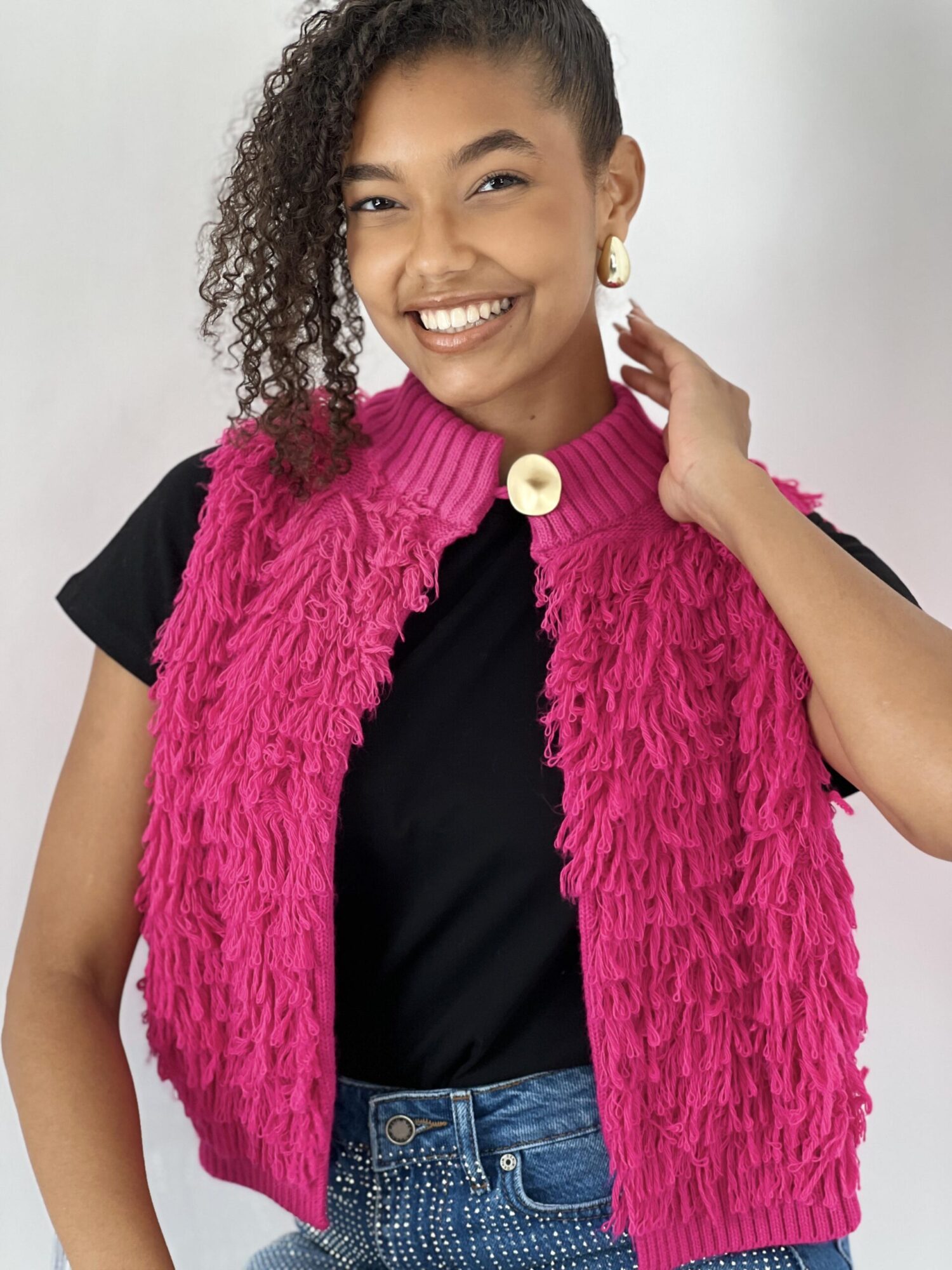 Fuchsia Casual Buttoned Vest Regular Fit - Brand: MISS POEM - Women & Kids, Baby Clothes Wholesale - Globality Store