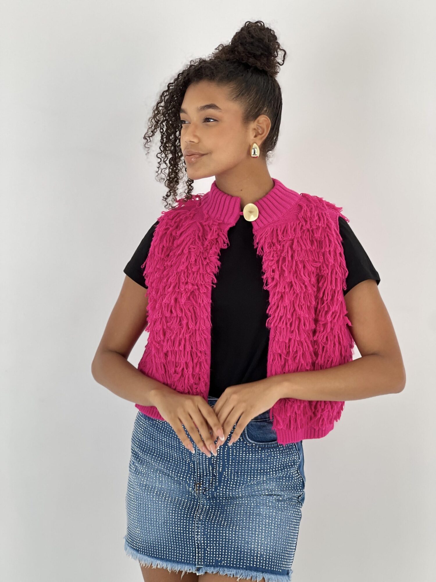 Fuchsia Casual Buttoned Vest Regular Fit - Brand: MISS POEM - Women & Kids, Baby Clothes Wholesale - Globality Store