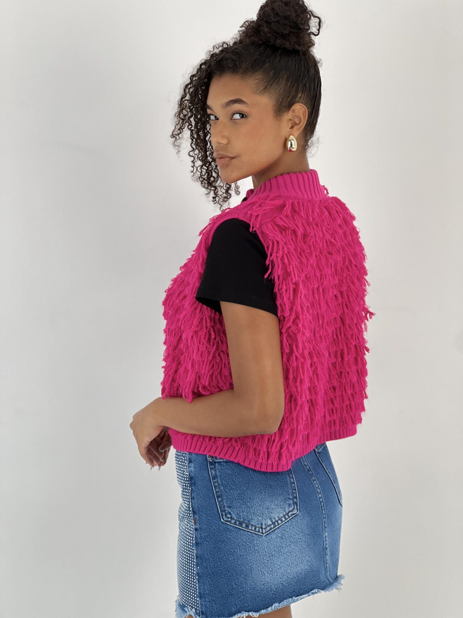 Fuchsia Casual Buttoned Vest Regular Fit - Brand: MISS POEM - Women & Kids, Baby Clothes Wholesale - Globality Store