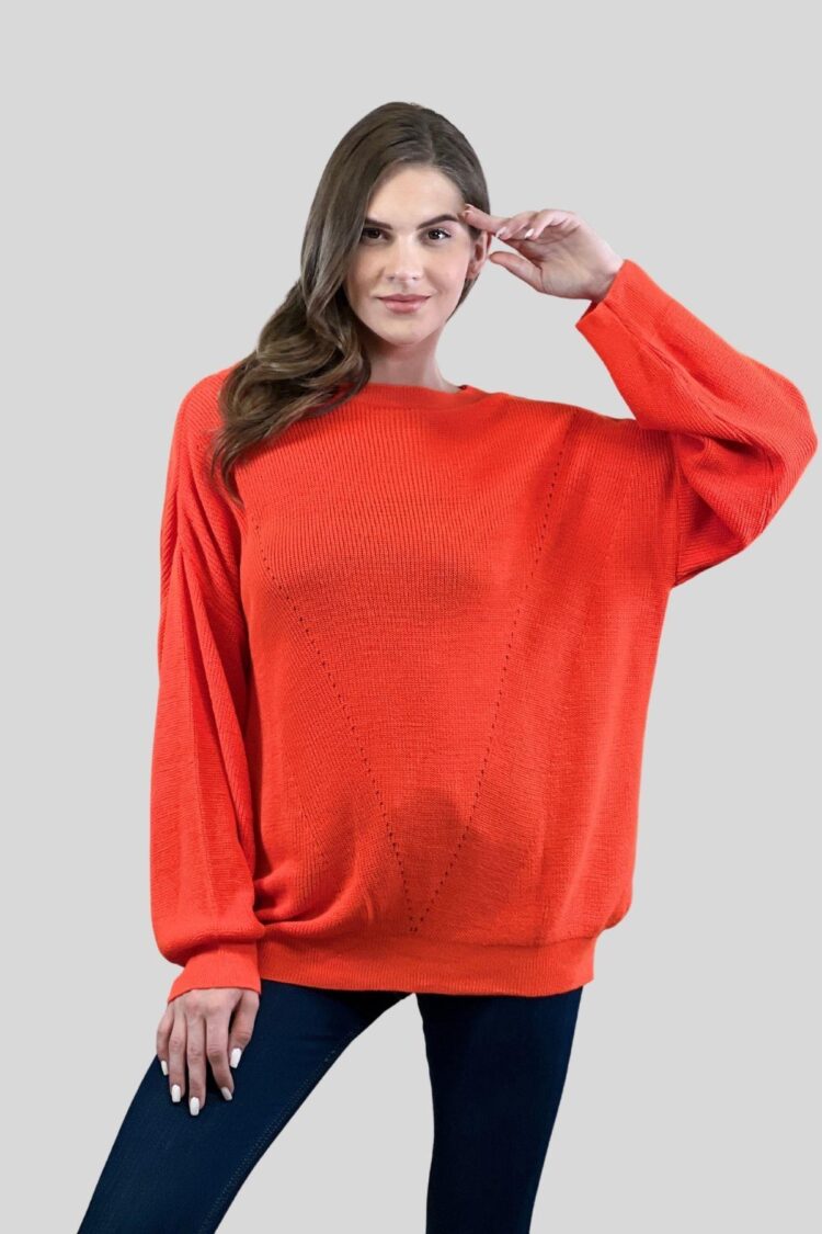 Sweater With Oversized Fit And Boat Neck