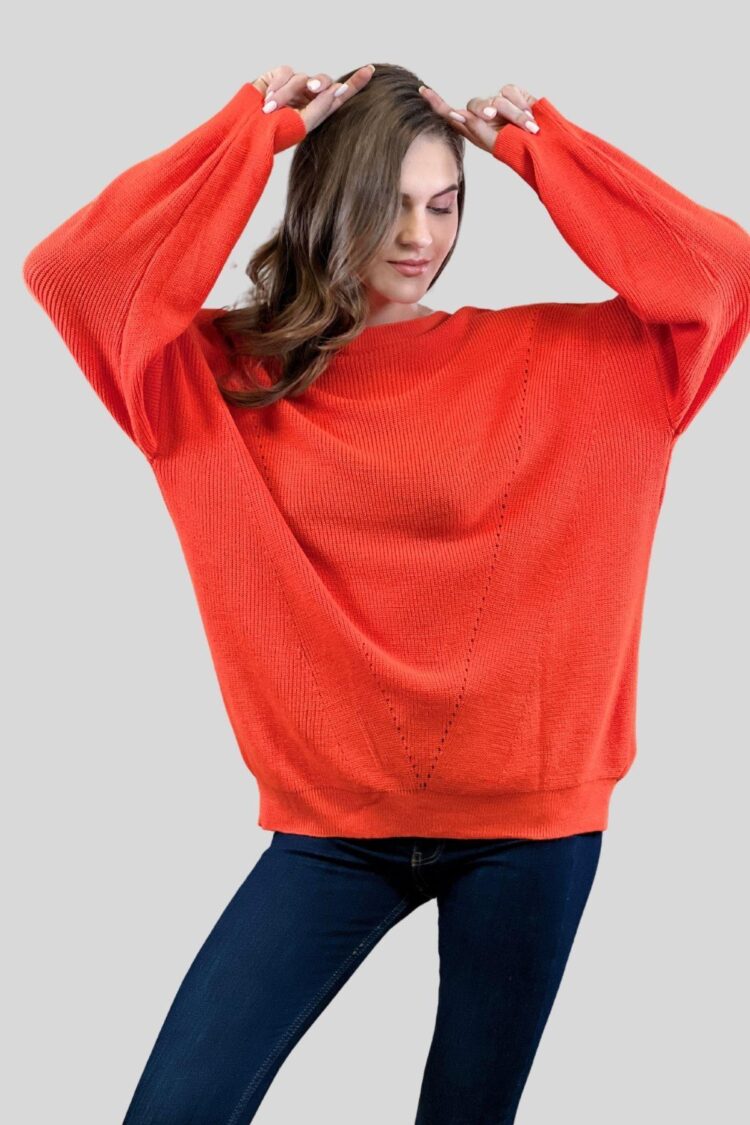 Sweater With Oversized Fit And Boat Neck
