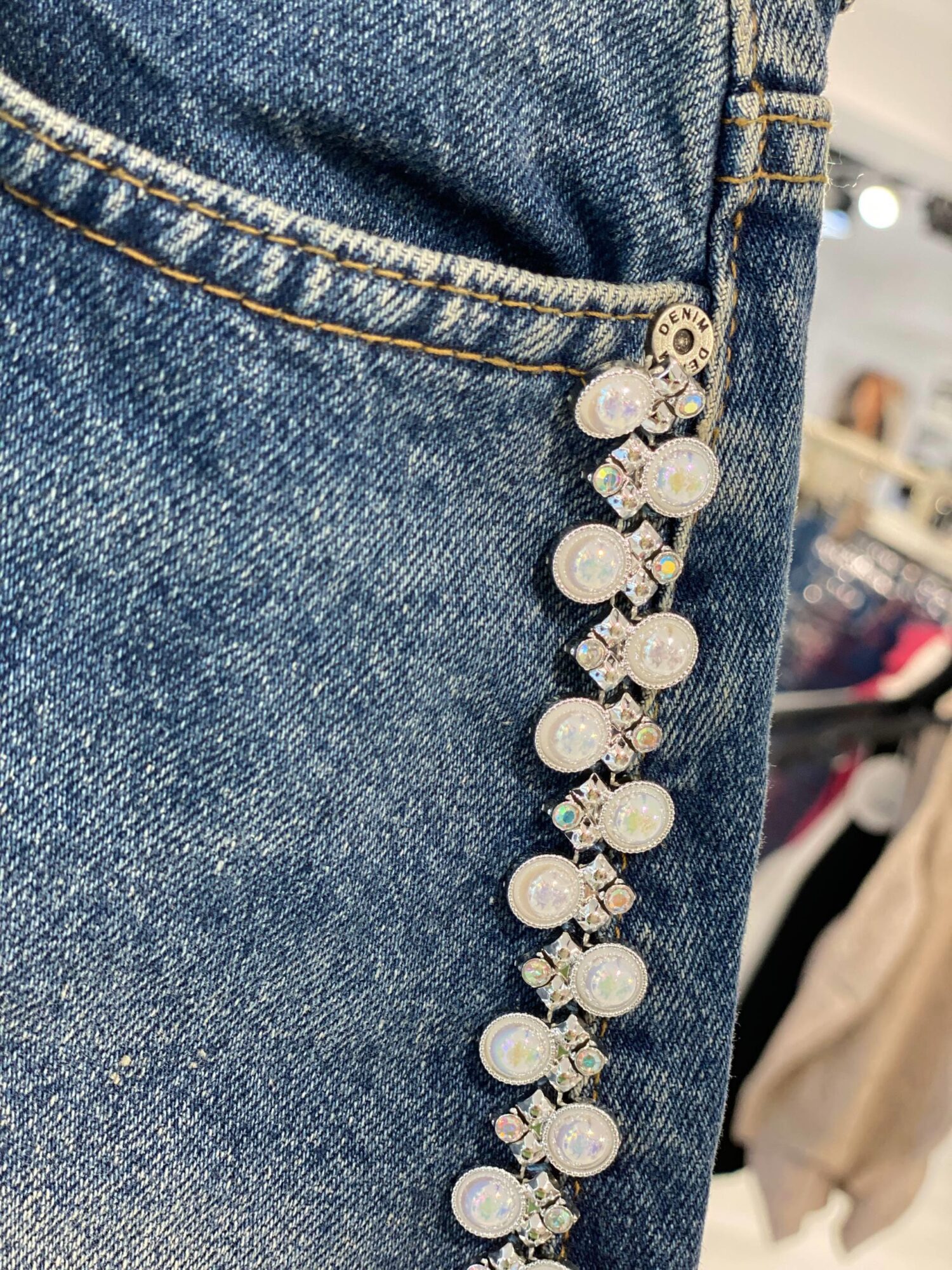 Blue A-Line Mini Skirt With Buttoned Closure - Brand: MISS POEM - Women & Kids, Baby Clothes Wholesale - Globality Store