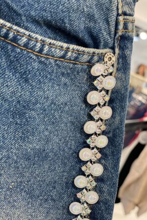 Blue A-Line Mini Skirt With Buttoned Closure - Brand: MISS POEM - Women & Kids, Baby Clothes Wholesale - Globality Store