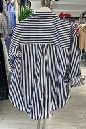 Blue Striped Casual Shirt With Buttoned Closure - Brand: MISS POEM - Women & Kids, Baby Clothes Wholesale - Globality Store