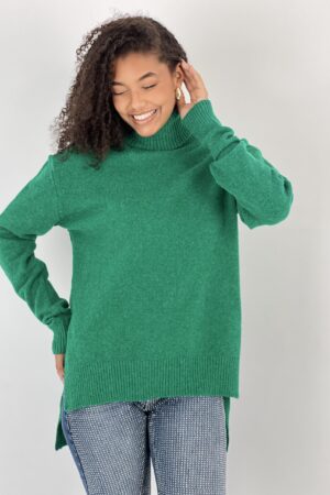 Green Oversized Fit Turtle Neck Sweater - Brand: MISS POEM - Women & Kids, Baby Clothes Wholesale - Globality Store